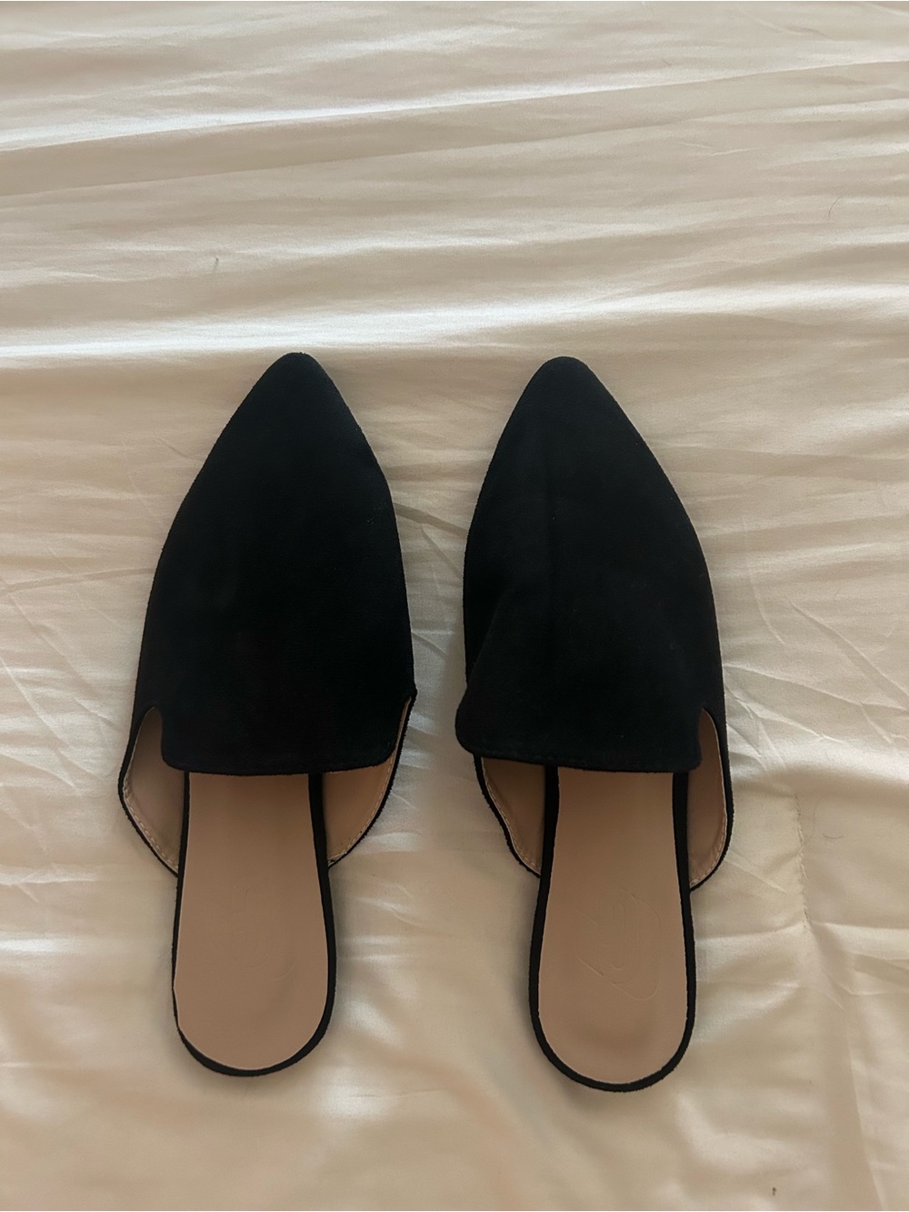 SHEIN Black Pointed Toe Slip-On Mules